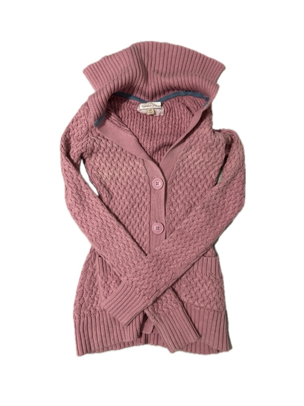Women's Rose Knit Hooded Cardigan Sweater